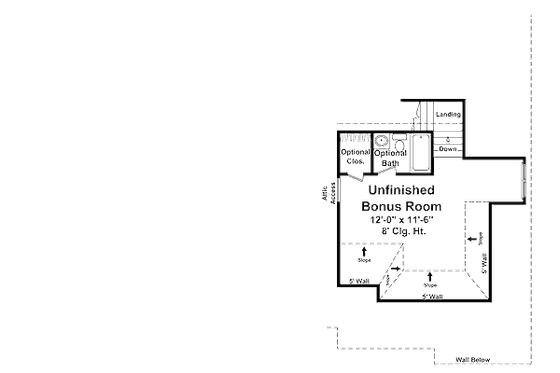 Floor Plan - Other Floor for European House Plan #21-298 - 3 bed, 2.5 bath