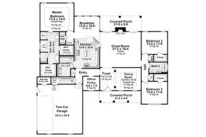 Floor Plan - Main Floor for Farmhouse House Plan #21-549 - 3 bed, 2.5 bath