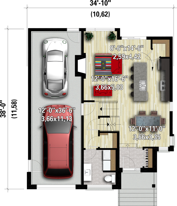 House Blueprint - Contemporary Floor Plan - Main Floor Plan #25-4899