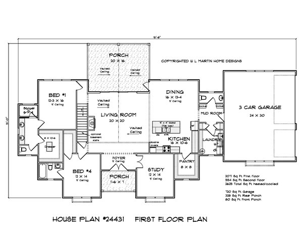 Farmhouse Floor Plan - Main Floor Plan #513-2223