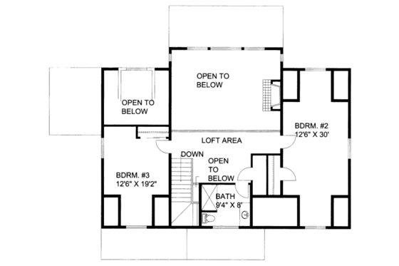 Floor Plan - Upper Floor for Craftsman House Plan #117-689 - 3 bed, 2.5 bath