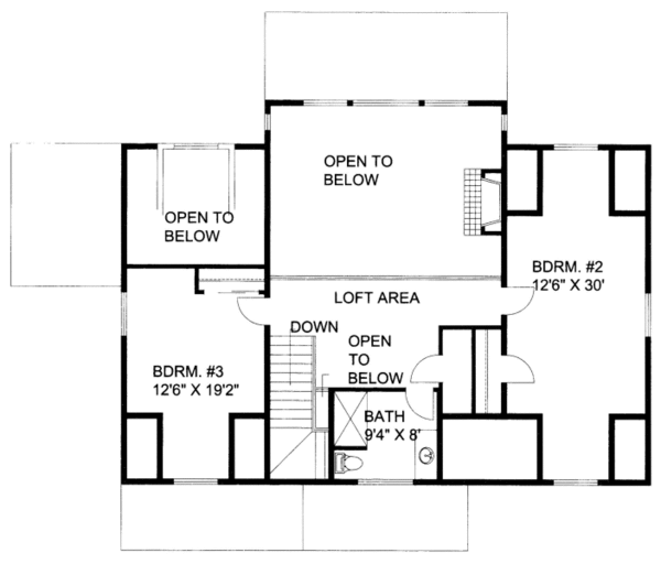 Craftsman Floor Plan - Upper Floor Plan #117-689