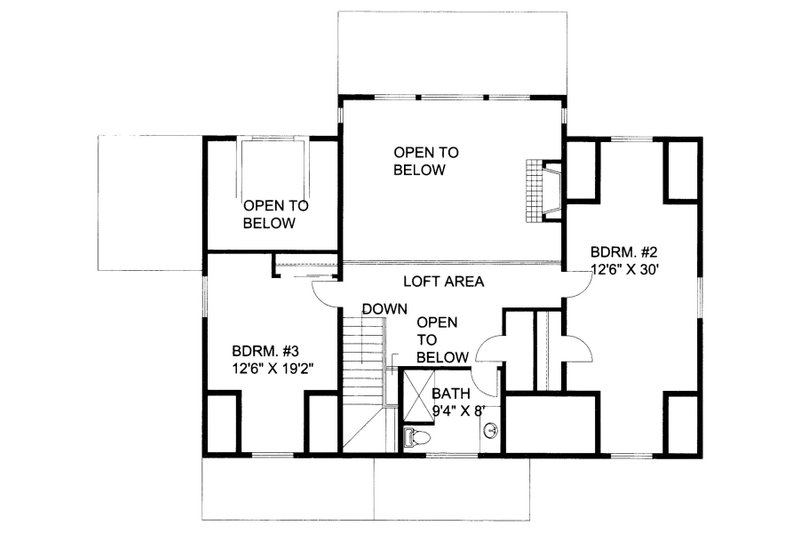House Design - Floor Plan - Upper Floor for Craftsman House Plan #117-689 - 3 bed, 2.5 bath