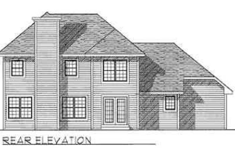 Dream House Plan - Exterior - Rear Elevation for Traditional House Plan #70-337 - 3 bed, 2.5 bath