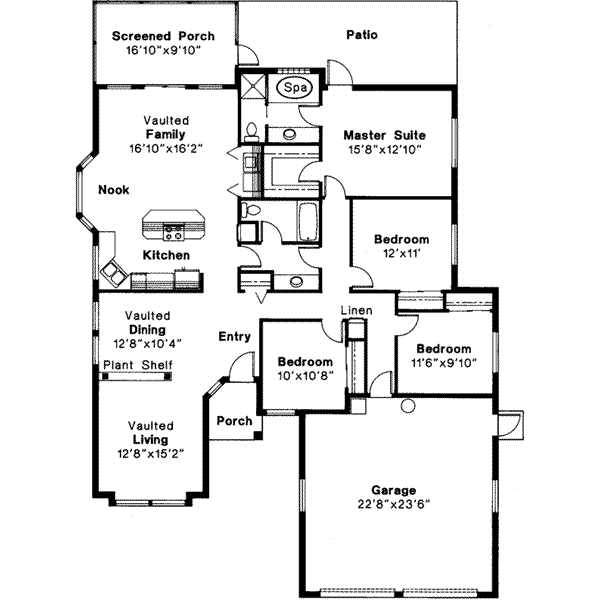 Dream House Plan - Mediterranean Floor Plan - Main Floor Plan #124-250