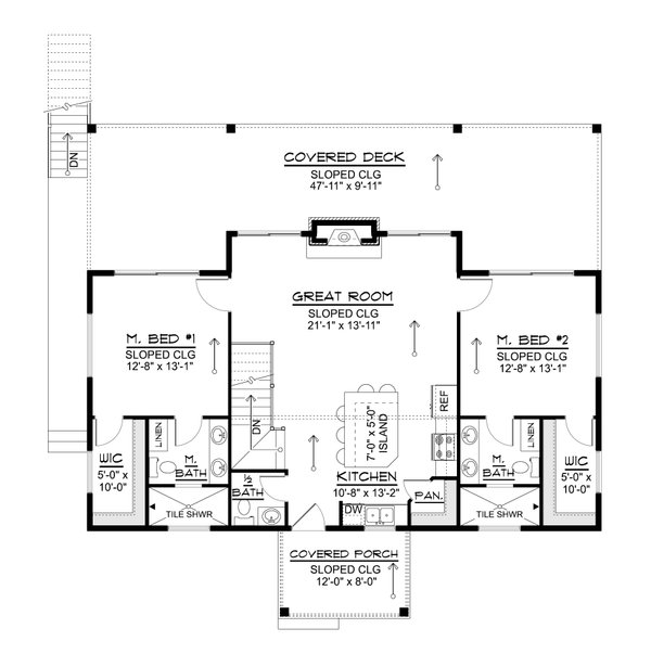 Architectural House Design - Floor Plan - Main Floor for Contemporary House Plan #1064-490 - 2 bed, 2.5 bath