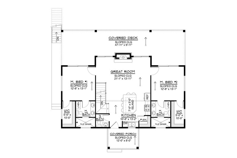 Architectural House Design - Floor Plan - Main Floor for Contemporary House Plan #1064-490 - 2 bed, 2.5 bath