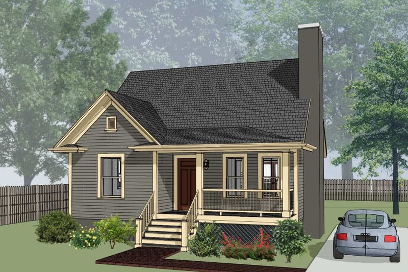 House Plan Design - Cottage Exterior - Front Elevation Plan #79-155
