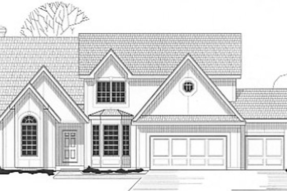 Exterior - Front Elevation for European House Plan #67-258 - 4 bed, 4 bath