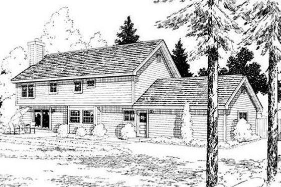 Exterior - Rear Elevation for Colonial House Plan #312-449 - 4 bed, 2.5 bath