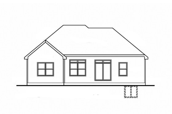 Exterior - Rear Elevation for Cottage House Plan #20-2260 - 3 bed, 2 bath