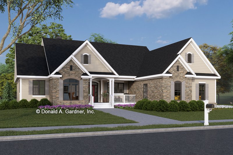 House Blueprint - Country Exterior - Front Elevation Plan #929-46