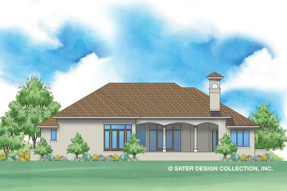 Exterior - Rear Elevation for Mediterranean House Plan #930-478 - 4 bed, 3.5 bath