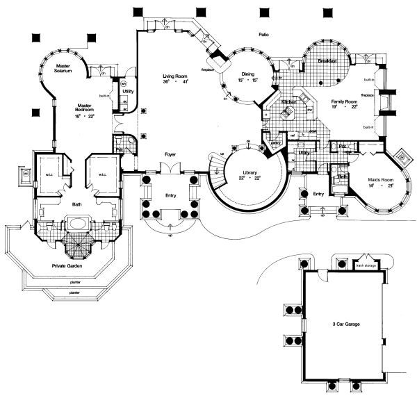 European Floor Plan - Main Floor Plan #417-442