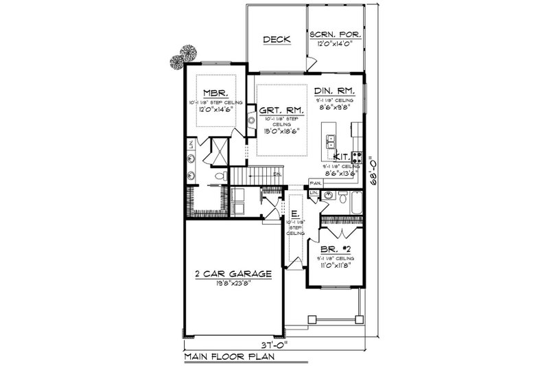 Dream House Plan - Floor Plan - Main Floor for Ranch House Plan #70-1497 - 3 bed, 3 bath