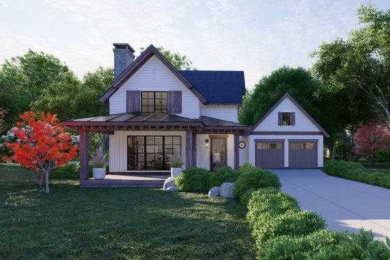 Exterior - Front Elevation 3 for Craftsman House Plan #1094-15 - 2 bed, 2.5 bath