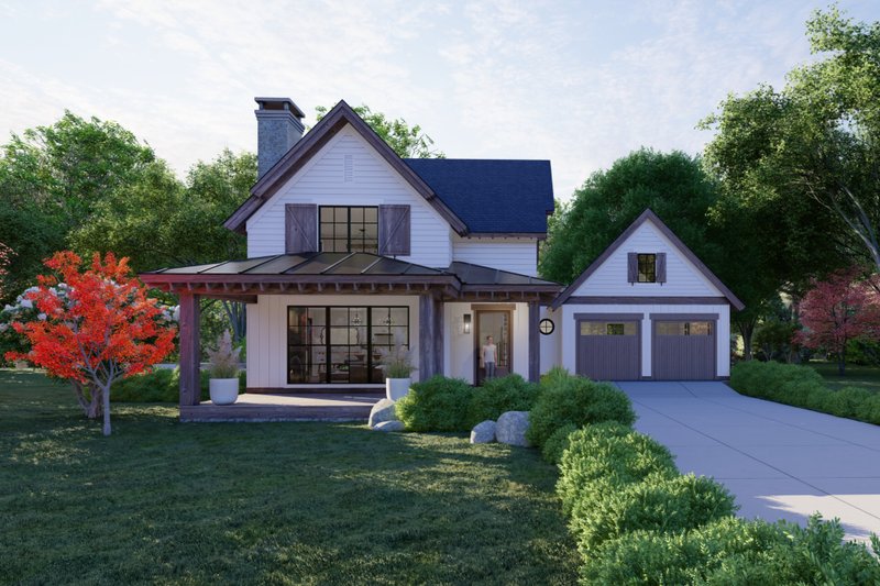 House Blueprint - Exterior - Front Elevation 3 for Craftsman House Plan #1094-15 - 2 bed, 2.5 bath