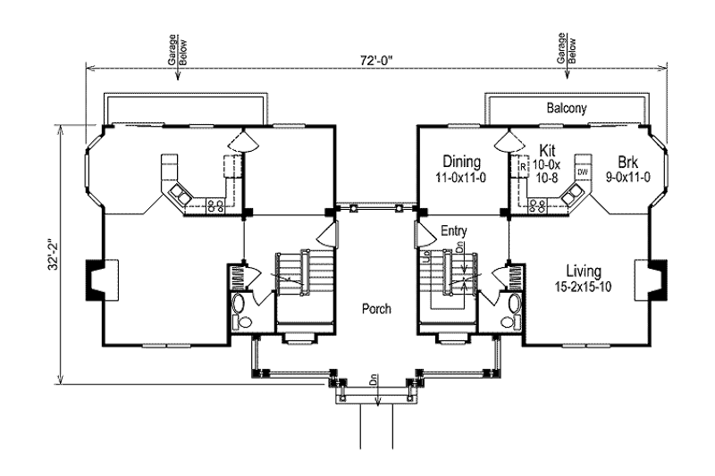 Home Plan - Floor Plan - Main Floor for Traditional House Plan #57-568 - 3 bed, 2.5 bath