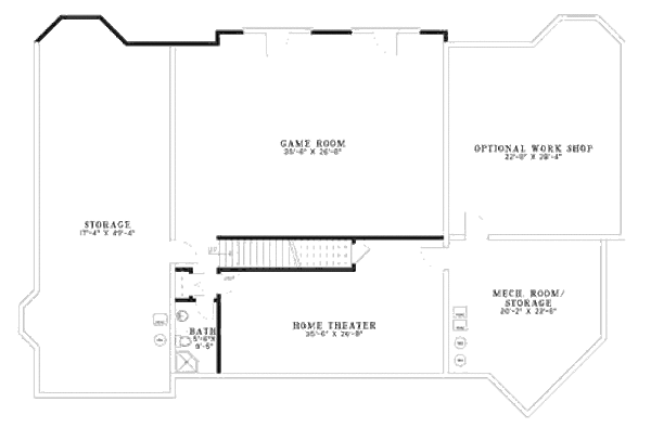 House Plan Design - Southern Floor Plan - Lower Floor Plan #17-629
