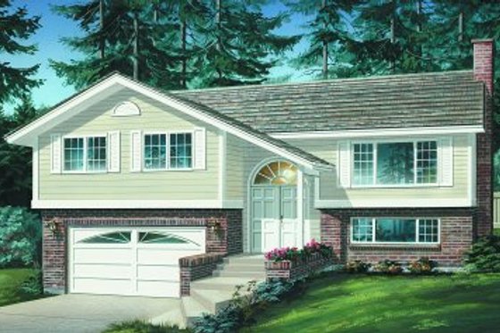 Exterior - Front Elevation for Traditional House Plan #47-161 - 3 bed, 2 bath