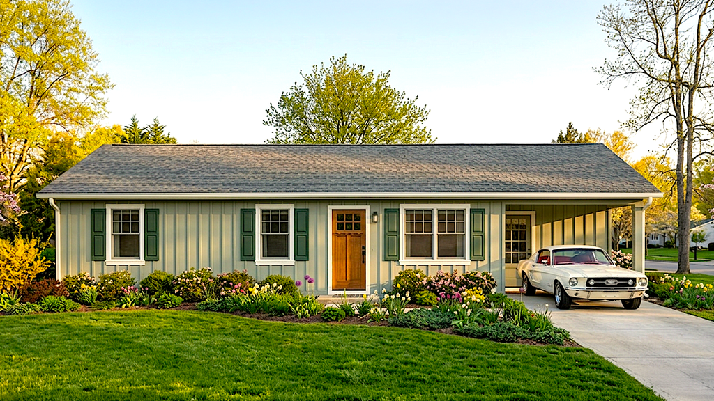 Exterior - Front Elevation 2 for Ranch House Plan #30-238 - 3 bed, 1 bath