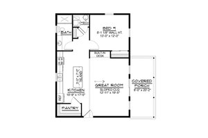 Floor Plan - Main Floor for Contemporary House Plan #1064-379 - 1 bed, 1 bath