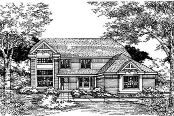 Exterior - Front Elevation for Traditional House Plan #50-162 - 4 bed, 3 bath
