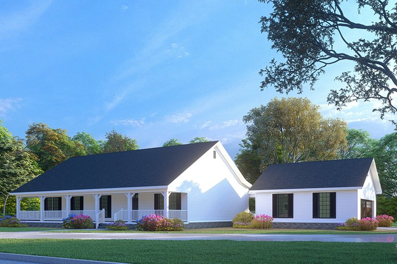 Architectural House Design - Exterior - Front Elevation 3 for Country House Plan #923-34 - 3 bed, 2 bath