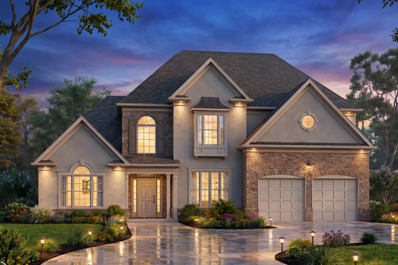 Exterior - Front Elevation 7 for Traditional House Plan #54-730 - 4 bed, 2.5 bath