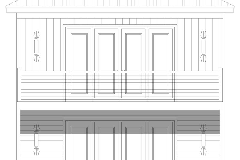 House Blueprint - Exterior - Front Elevation 3 for Craftsman House Plan #932-1249 - 1 bed, 1.5 bath