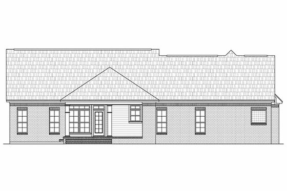 Exterior - Rear Elevation for European House Plan #21-242 - 3 bed, 2.5 bath