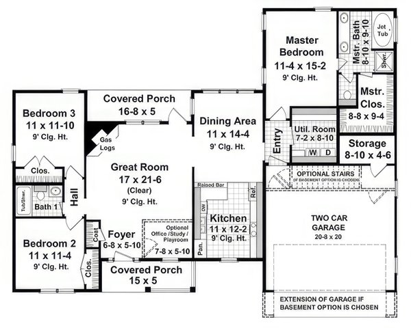 House Blueprint - Farmhouse Floor Plan - Main Floor Plan #21-536