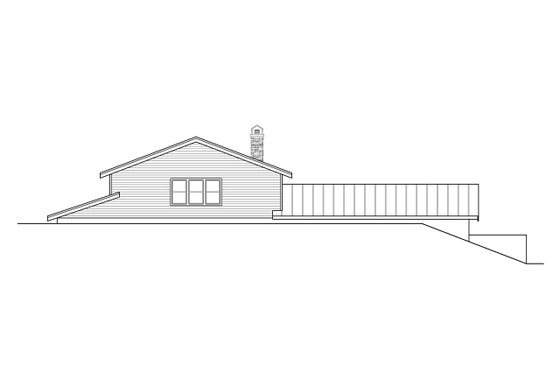 Exterior - Rear Elevation for Cabin House Plan #124-1183 - 2 bed, 2 bath