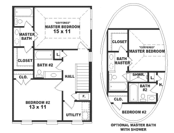 Southern Floor Plan - Upper Floor Plan #81-104