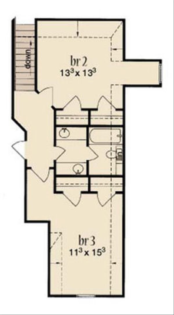 Cottage Floor Plan - Upper Floor Plan #36-457