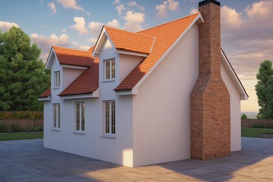 Exterior - Other Elevation 1 for Tudor House Plan #542-7 - 2 bed, 1 bath