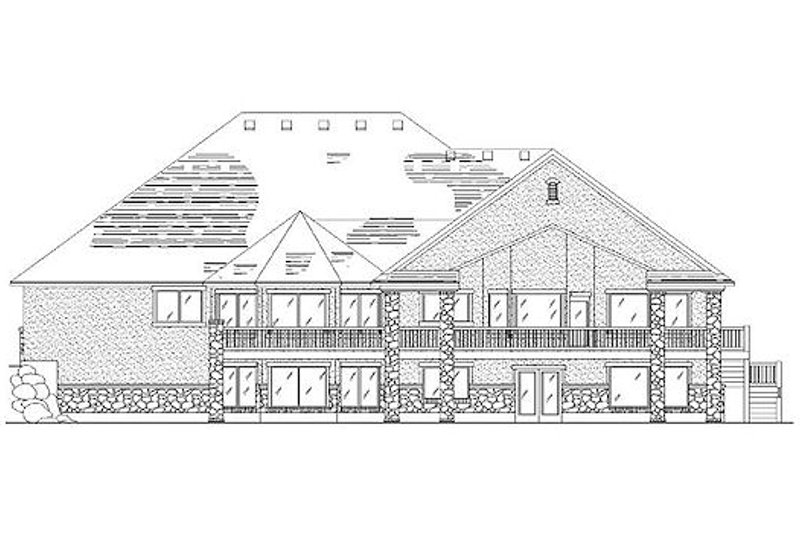 Home Plan - Exterior - Rear Elevation for European House Plan #5-361 - 5 bed, 3.5 bath