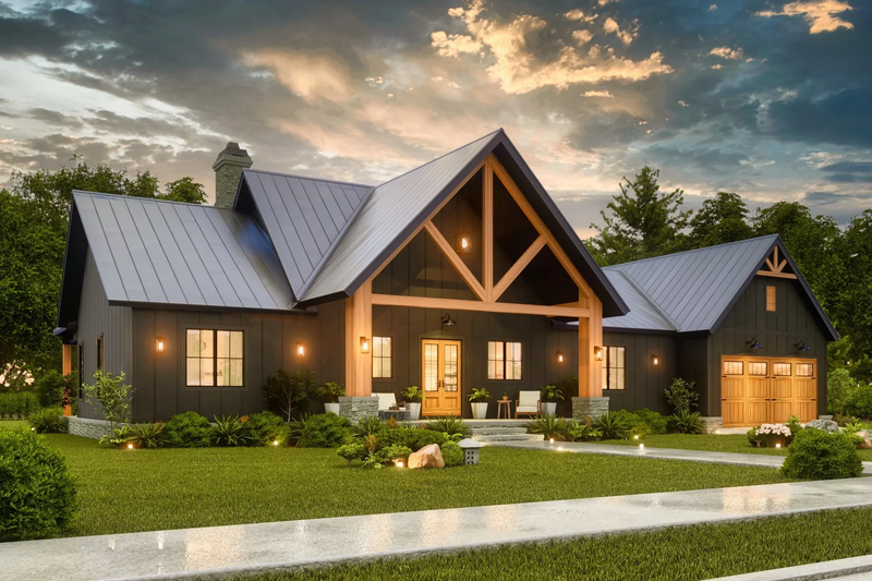 Home Plan - Exterior - Front Elevation 3 for Farmhouse House Plan #119-461 - 3 bed, 3 bath