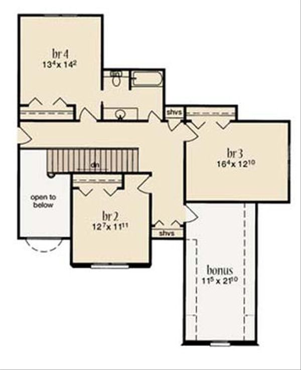 House Plan Design - European Floor Plan - Upper Floor Plan #36-472