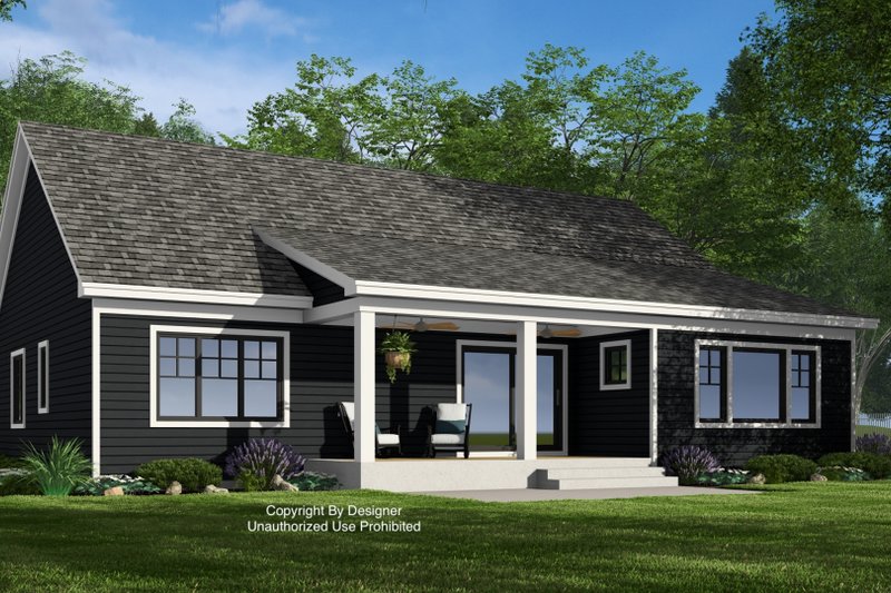 House Plan Design - Exterior - Rear Elevation 2 for Bungalow House Plan #51-1393 - 3 bed, 2.5 bath