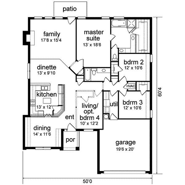 Home Plan - Traditional Floor Plan - Main Floor Plan #84-178