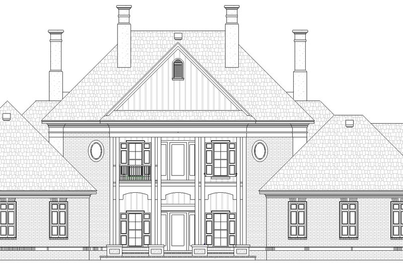 Architectural House Design - Exterior - Rear Elevation for Classical House Plan #45-626 - 4 bed, 4.5 bath