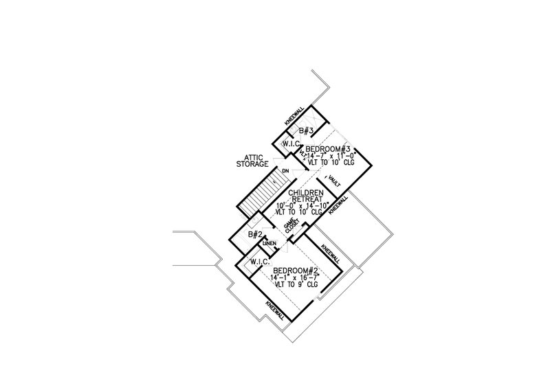 Home Plan - Floor Plan - Upper Floor for Craftsman House Plan #54-391 - 3 bed, 3 bath
