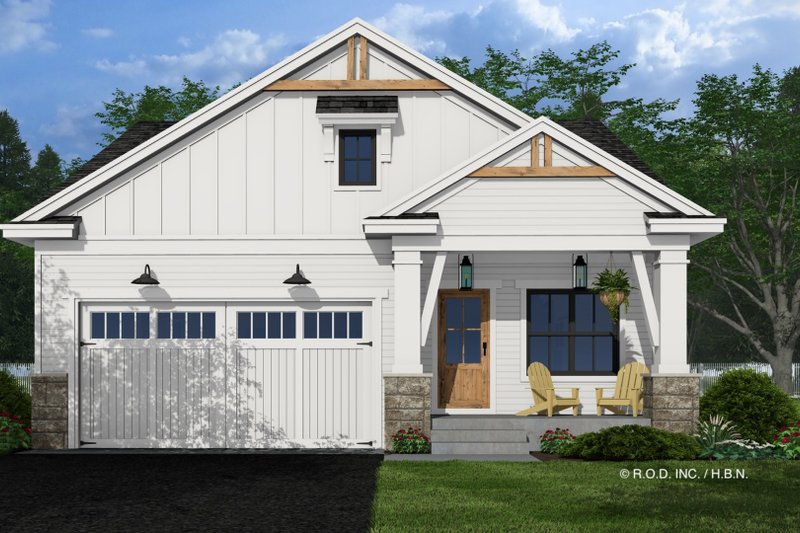 House Blueprint - Exterior - Front Elevation 4 for Farmhouse House Plan #51-1328 - 3 bed, 2 bath