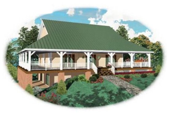 Exterior - Front Elevation for Country House Plan #81-102 - 3 bed, 2.5 bath