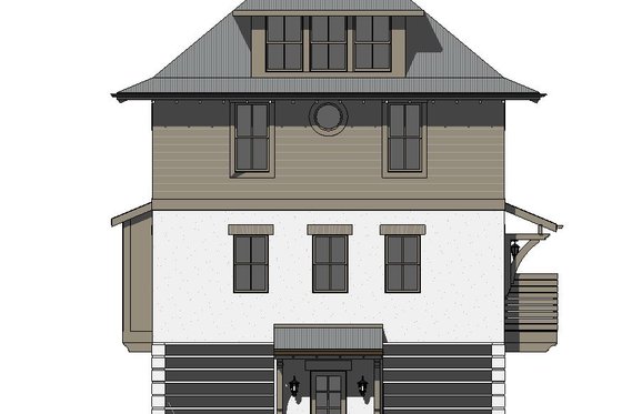 Exterior - Front Elevation 3 for Beach House Plan #901-156 - 5 bed, 4.5 bath
