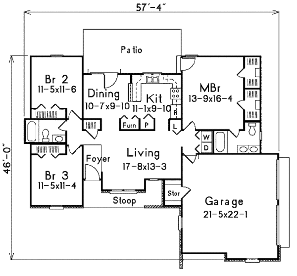 Dream House Plan - Traditional Floor Plan - Main Floor Plan #57-515