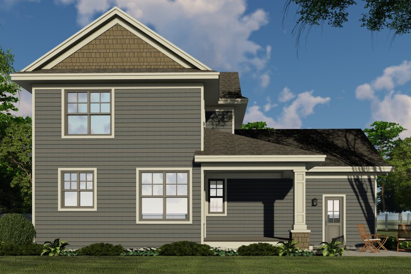 House Blueprint - Exterior - Rear Elevation 1 for Traditional House Plan #51-1189 - 3 bed, 2.5 bath