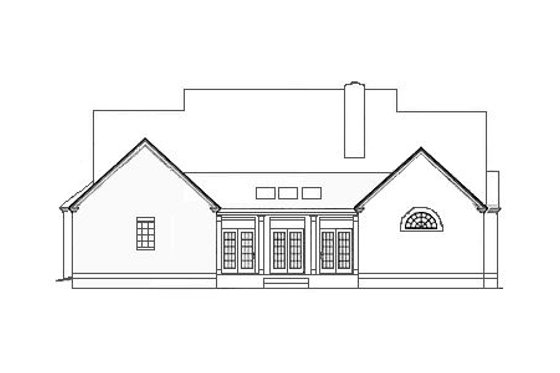 Exterior - Rear Elevation for Southern House Plan #406-113 - 4 bed, 4.5 bath