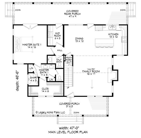 Country Floor Plan - Main Floor Plan #932-594